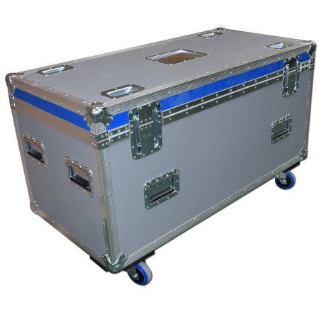 General Purpose Road Trunk Flightcase Grey With Blue Trim Lid
